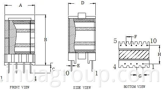 Transformator ładowarki o wysokiej częstotliwości typ typu 220V AC do 24V Transformator